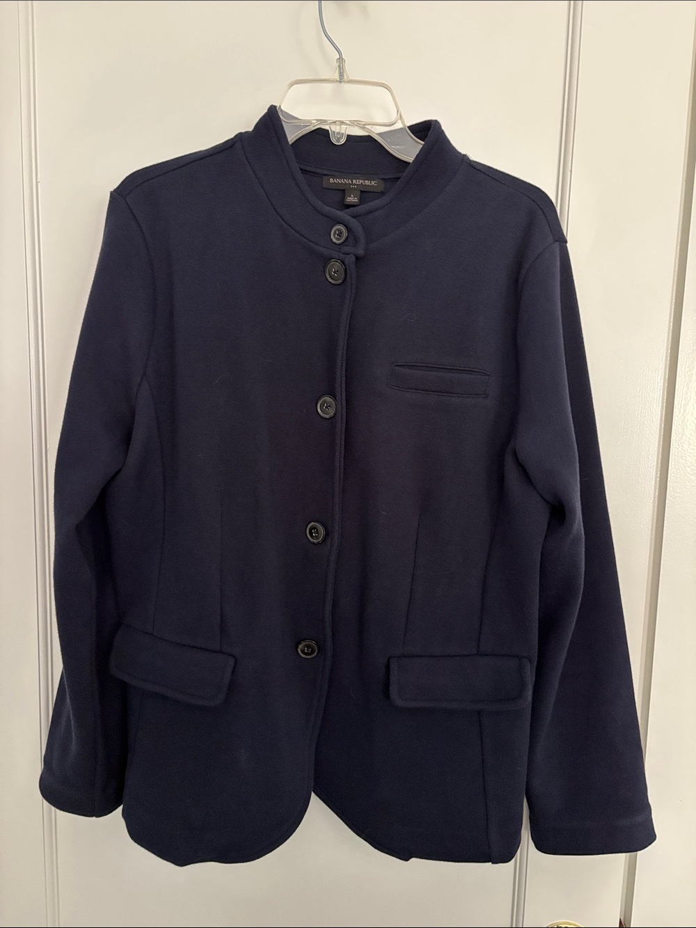 Banana Republic Women's Navy Button Front Blazer Jacket